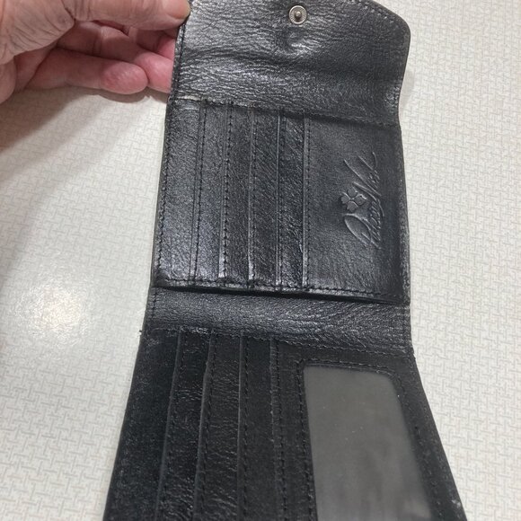 EUC Patricia Nash Leather Black & Cream Sunflower pattern Wallet - Picture 7 of 10